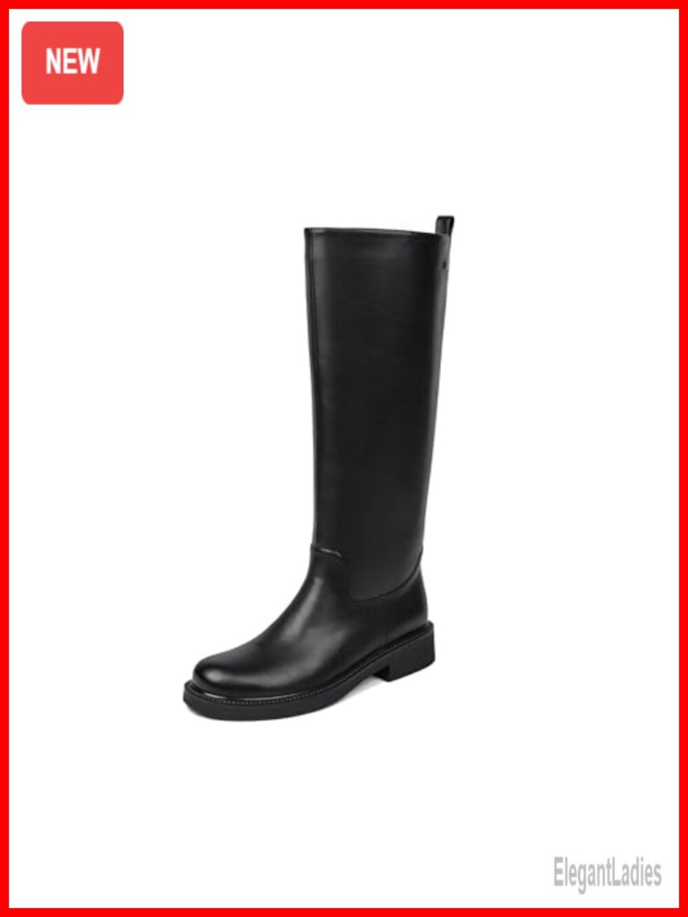 Women's Knee High Chelsea Boots Faux Leather Block Heel Tall Riding Boots